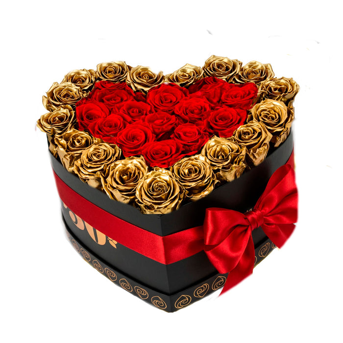 Corazón de Oro Real: rosas preservadas