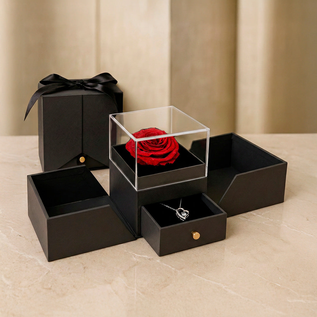 Rosa preservada Joyero Gris Airosa