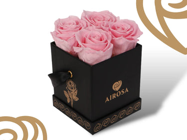 Rosas Eternas Auténticas Box 4 Corazones Perfumadas Airosa