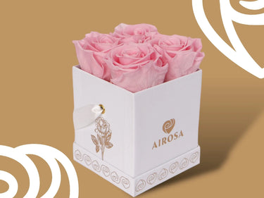 Rosas Eternas Auténticas Box 4 Corazones Perfumadas Airosa