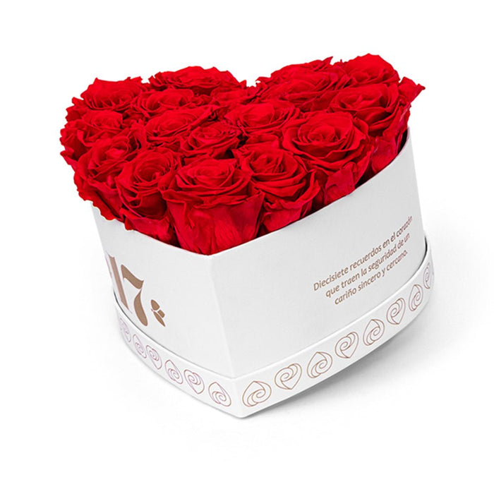Rosa Eterna Amor Airosa - color rojo box blanco - Airosa