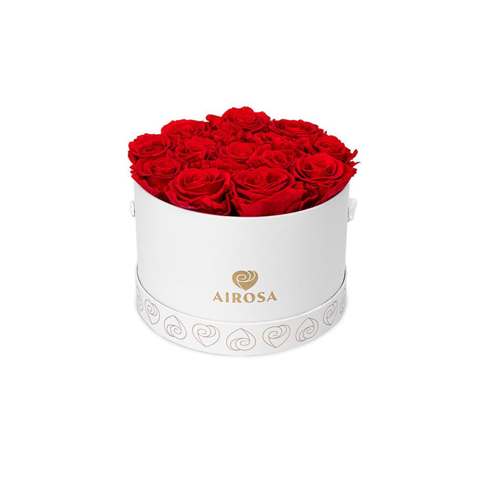 Rosa Eterna Deslumbrante - color rojo - box blanco - Airosa